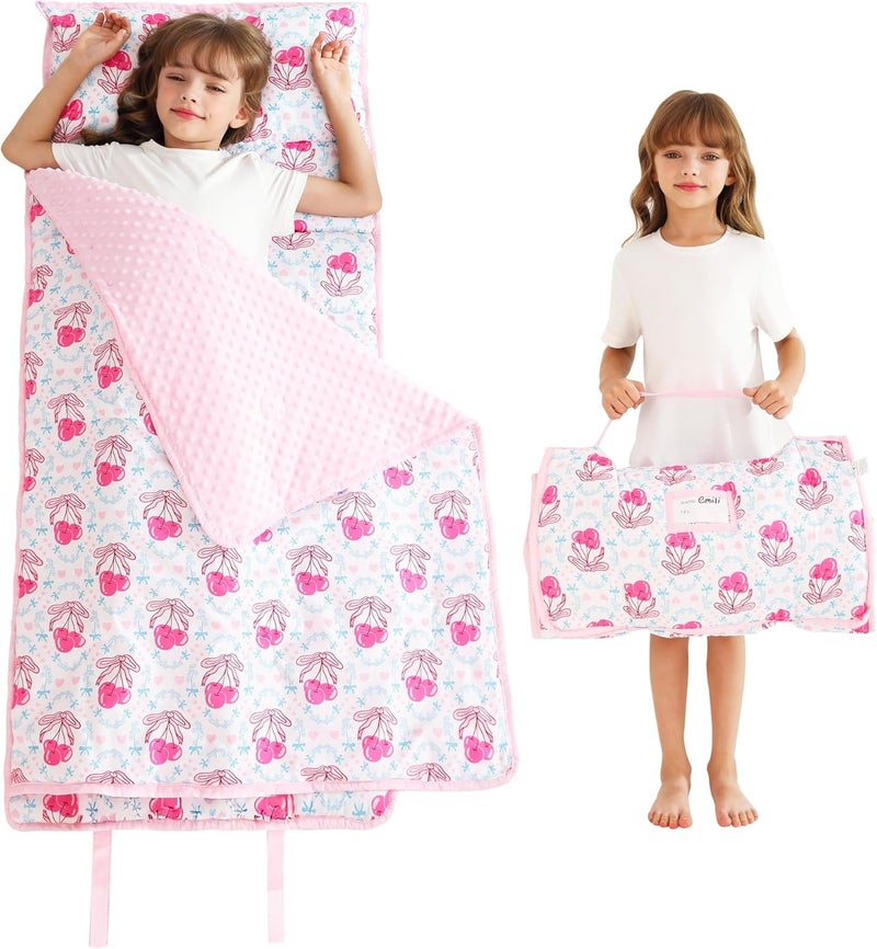 lasoftan Toddler Nap Mat with Pillow and Blanket, Extra Large Rolled Napping Mats,Slumber Bags for Boys Girls,Kids Sleeping Bag for Daycare, Preschool Travel Camping - Image 1